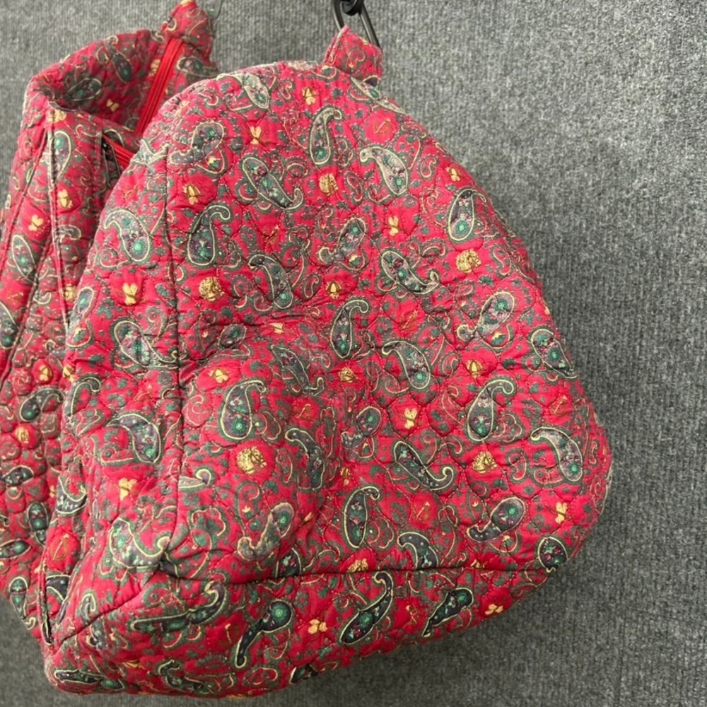 Paisley Quilted Duffle Bag Equestrian Western Preppy Large Red Blue Monogrammed - Picture 9 of 16